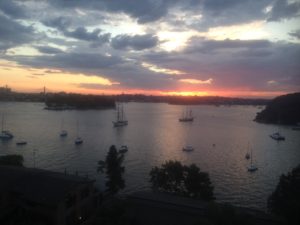 Sun set from the balcony of our Air B&B.